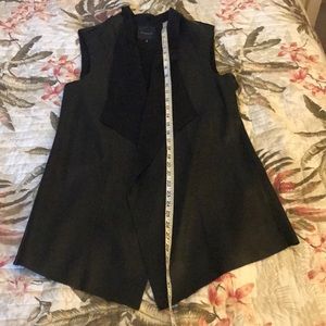 Faux leather and suede vest